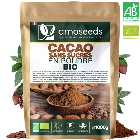 Cacao Sans Sucre en Poudre Bio