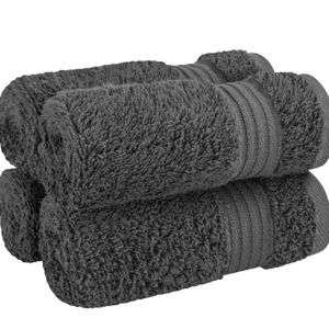 American Soft Linen Bekos Premium 100% Turkish Cotton 4-Piece Washcloth Set - Macy's Dark Gray