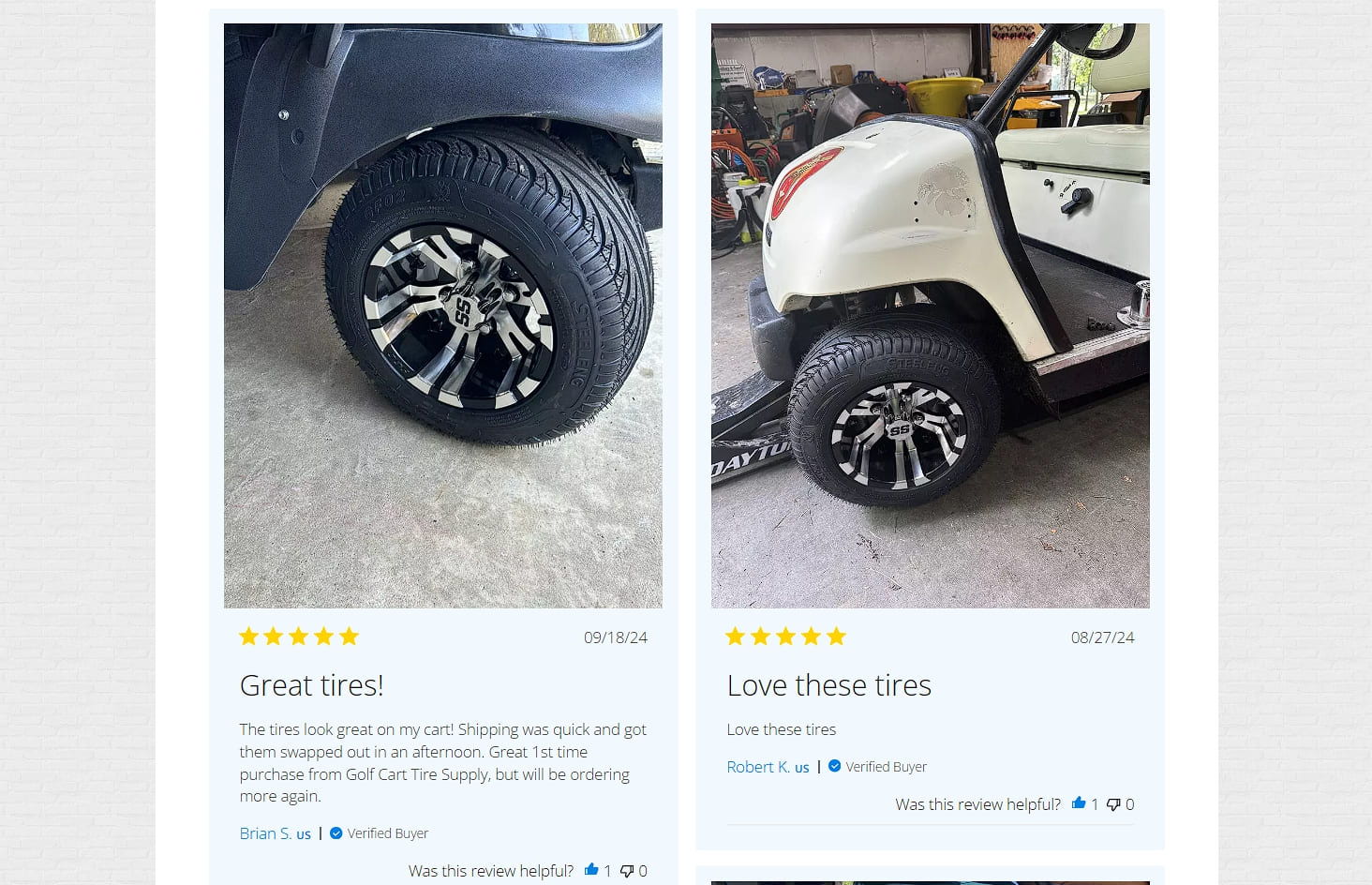 Golf cart tire supply