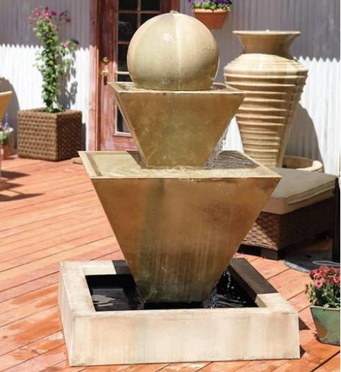 modern fountains, modern style fountains, square fountains, round fountains, ball fountains
