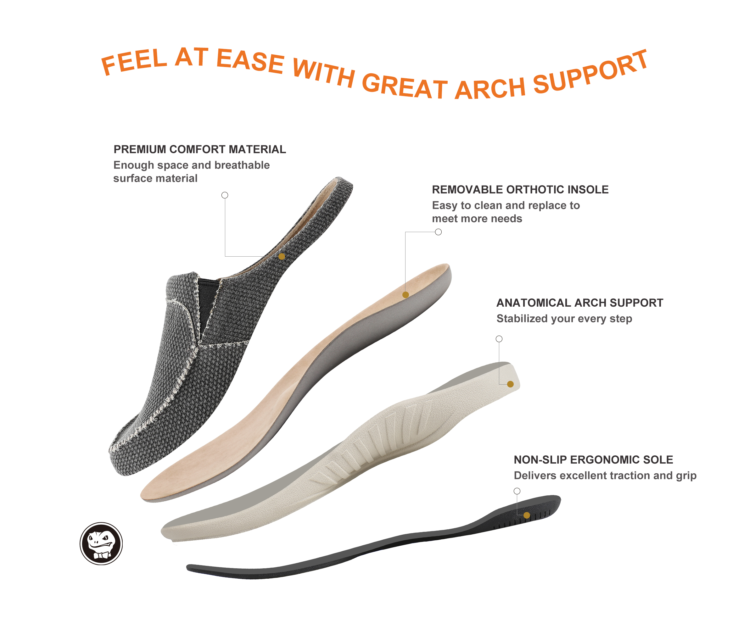 arch support slippers