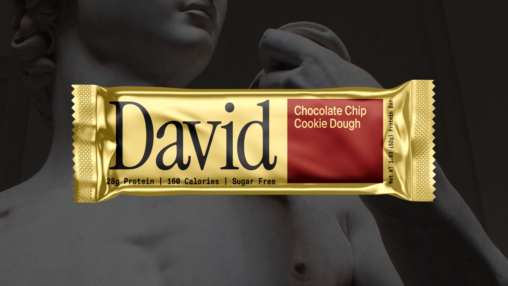 Featured image for Day Job Expertly Sculpts Branding and Packaging for Latest Protein Bar ‘David'