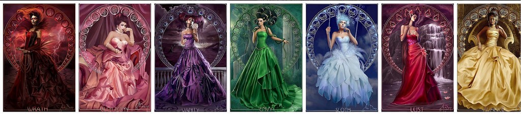 7 грехов в виде девушек для Фотошоп