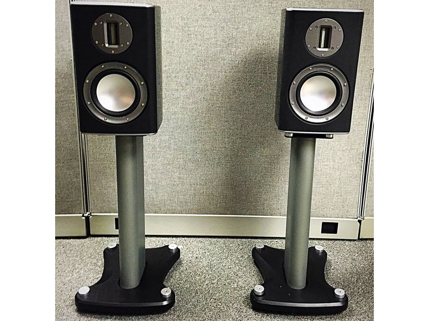 Monitor Audio Platinum PL100 Bookshelf Speakers (Gloss Black) w/ Stands! Authorized