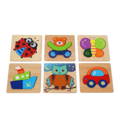 Montessori Happy Puzzles 6 Pack wooden children's toy. 