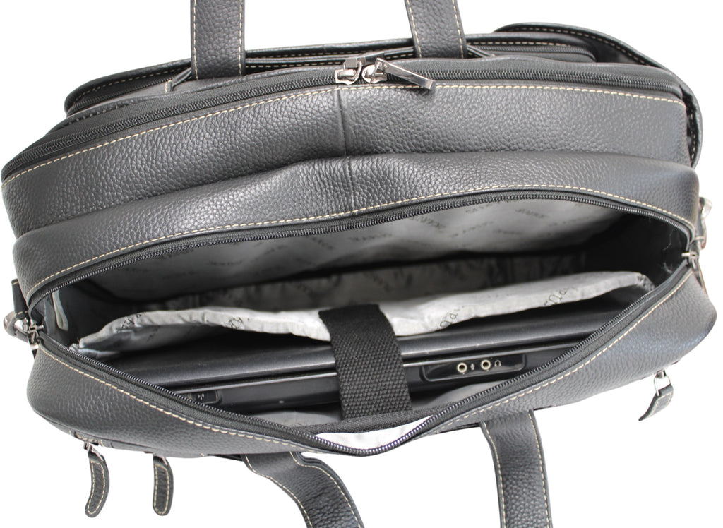 Quality Full Grain Leather Travel Bag / Briefcase Doubles as Backpack - Image 7