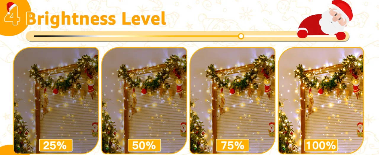 Features of Ollny's 400 leds clear cable multicolor Christmas lights