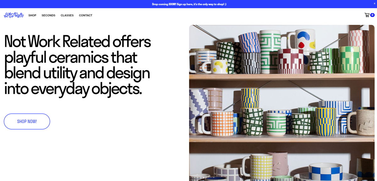 Screenshot of Not Work Related , from the blue websites collection.