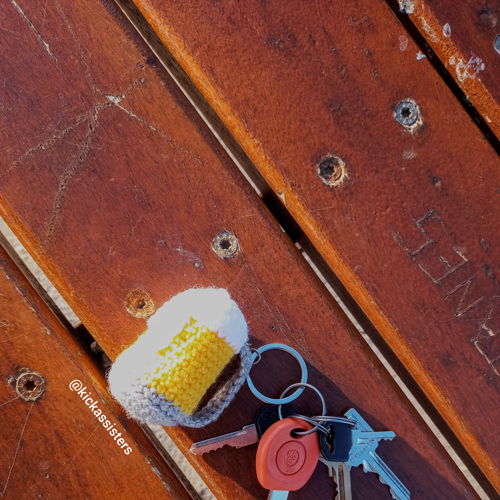 Sleutelhanger in de vorm van een bierpul