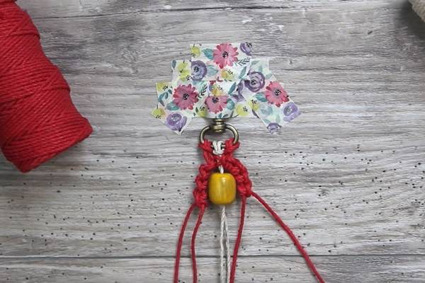 Macrame Floral Keychain Instructions Step 6
