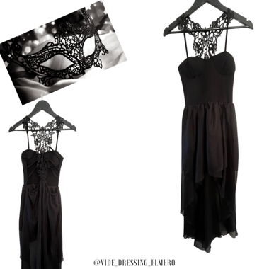 Robe de soirée noire avec dentelle 