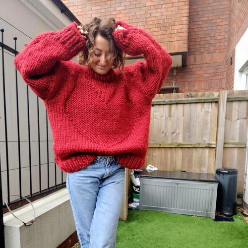 Giant Love Heart Sweater - Knitting Pattern