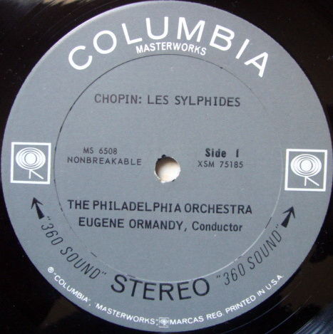 Columbia 2-EYE / EUGENE ORMANDY, - Chopin Les Sylphides...