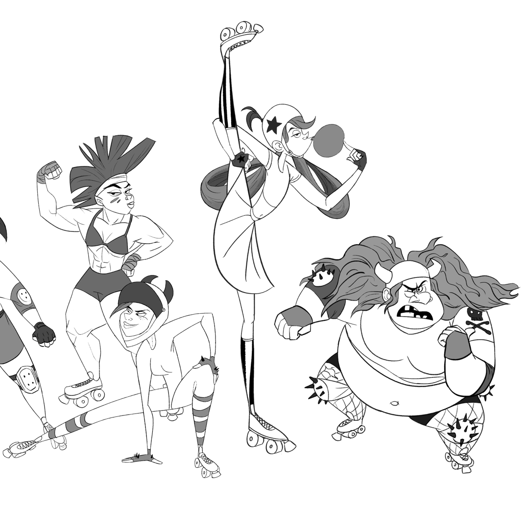 Image of Character Design : Roller Derby Girls