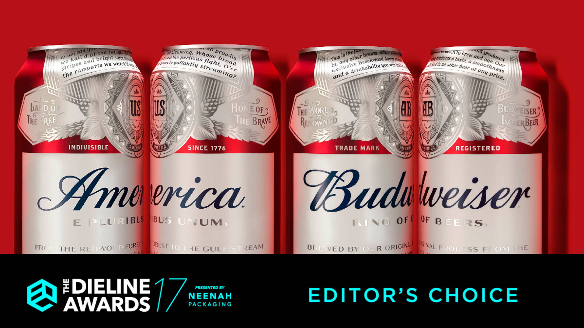 Featured image for The Dieline Awards 2017: America Beer (Budweiser)