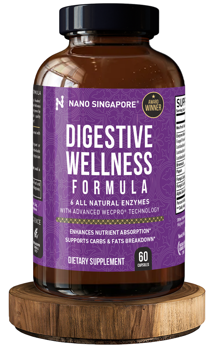 A bottle of the best digestive enzyme supplement
