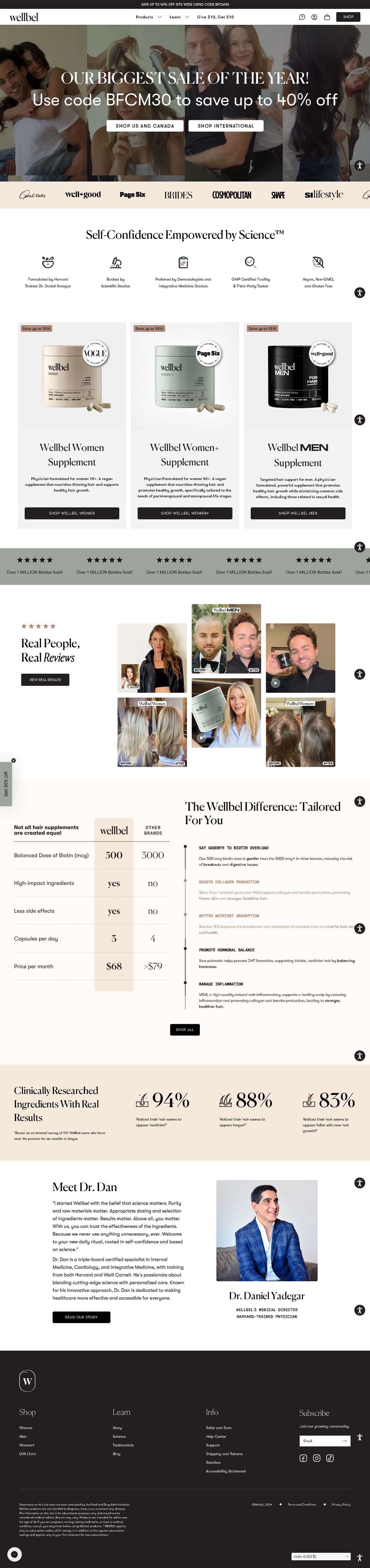 Screenshot of Wellbel, from the product page examples collection.