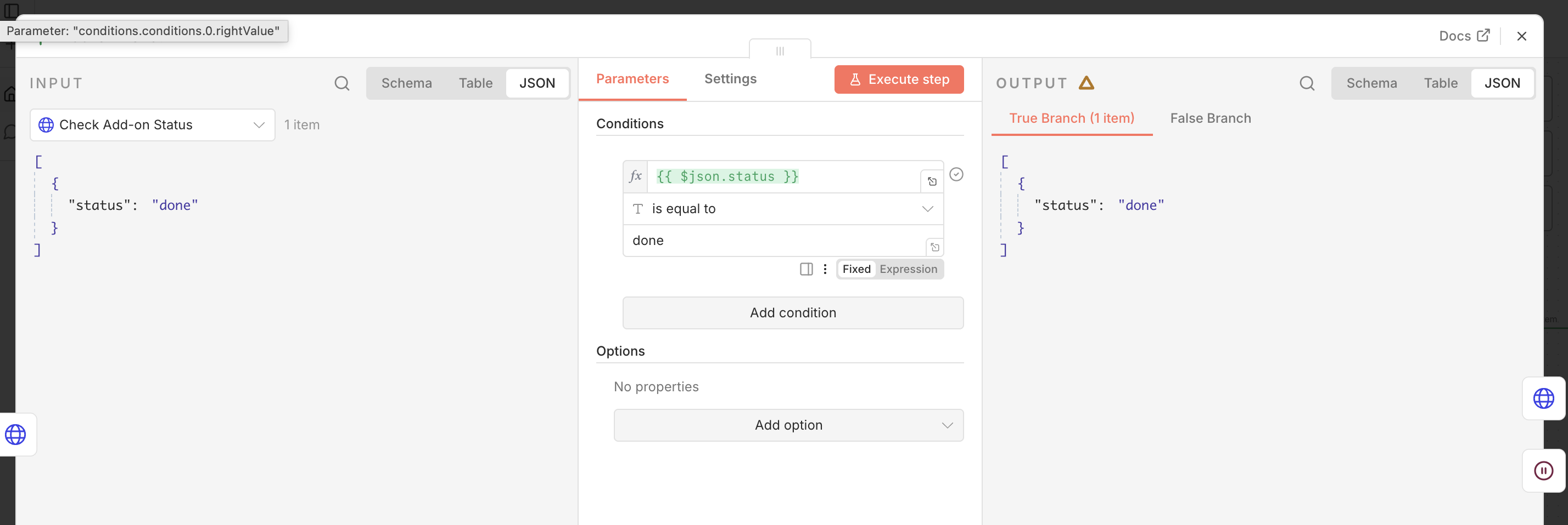 n8n If node branching on the done status