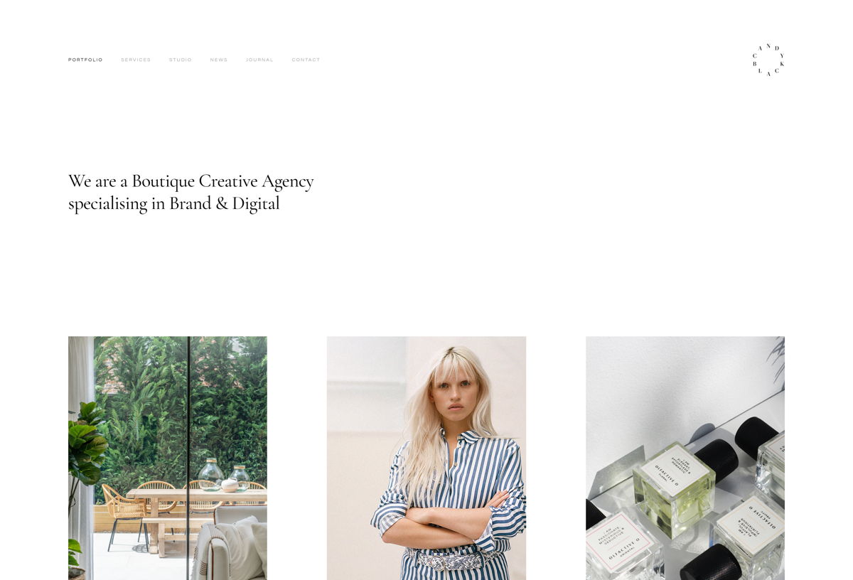 Screenshot of Candy Black, from the squarespace websites  collection.
