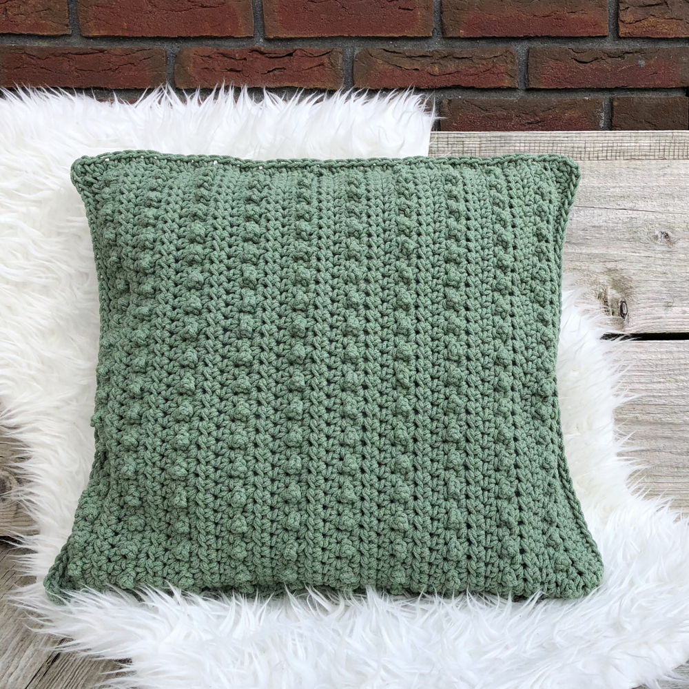 Free crochet pattern Bobbiny Grain Cushion