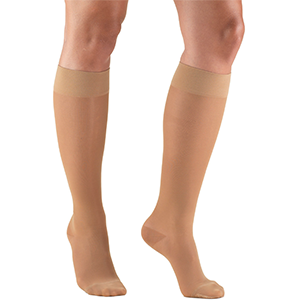 Ladies' Knee High Closed Toe Sheer Stocking in Beige