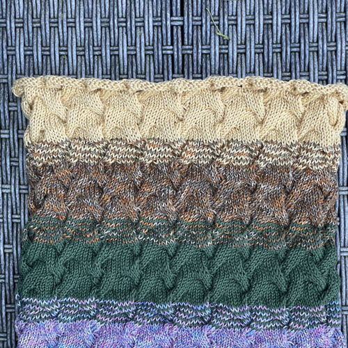 Gebreide golfjes kol sjaal Golden