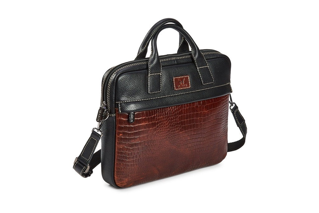Quality Full Grain Leather Laptop Shoulder Bag - Image 3