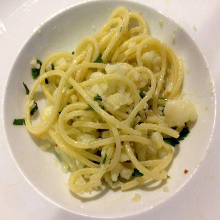 Flavorful Spaghetti Alla Chitarra Agio, Olio, Peperoncino, and Cauliflower at Ristorante 