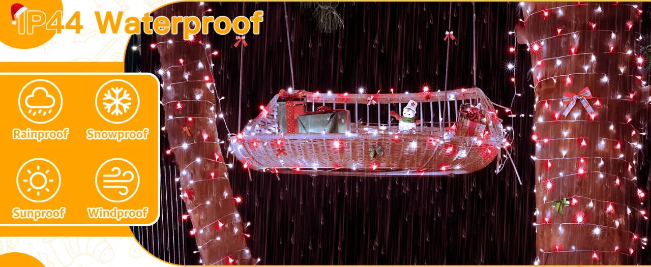 Features of Ollny's 400 leds clear cable multicolor Christmas lights