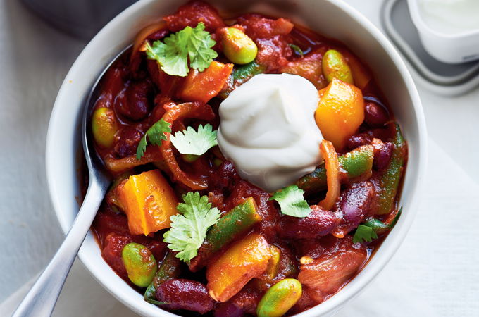 Vegetarian Chili with Edamame