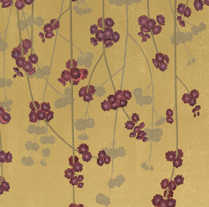 Gold Cherry Blossom Wallpaper detail Image