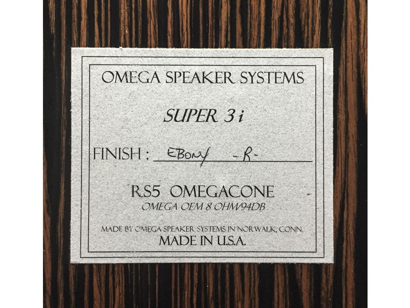 Omega Super 3i Monitor Speaker in Macassar Ebony veneer