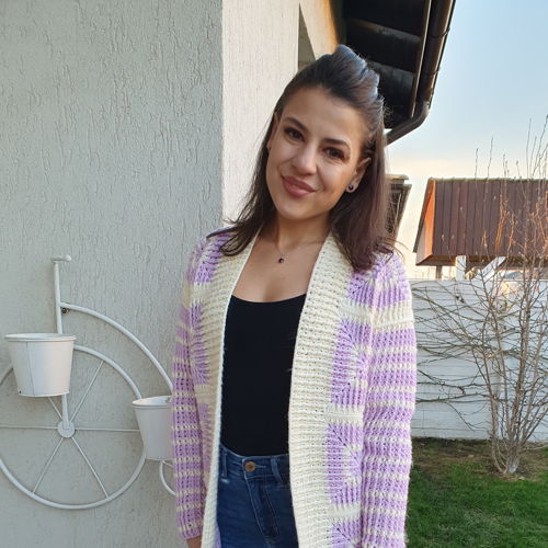 Crochet cardigan with granny squares