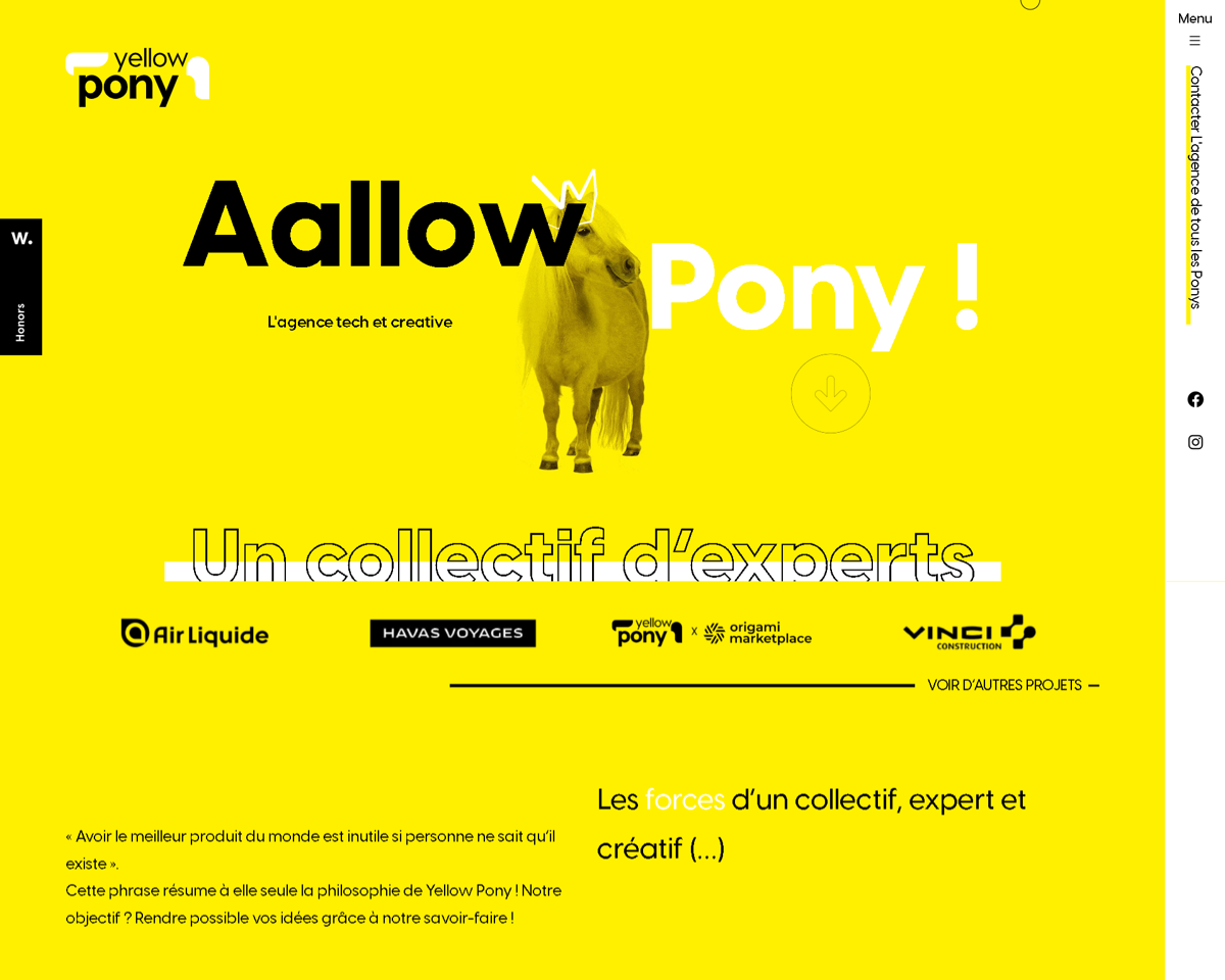 Screenshot of Yellow Pony , from the yellow websites collection.