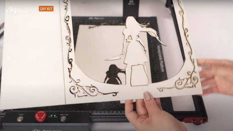 Laser Engraver Cutting Plywood to Make Anime Stacked Carvings 03