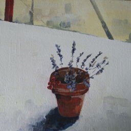 Plant pot and dried flowers
