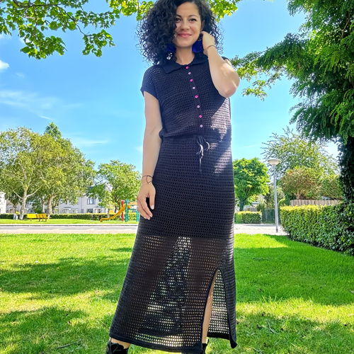 Ombre Space Dye Crochet Skirt - Sunset