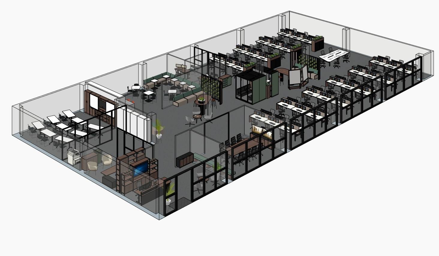 3d design for a 20 person office fitout