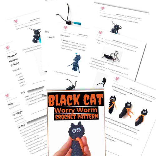 Zwart Kat Bezorg Worm Haakpatroon