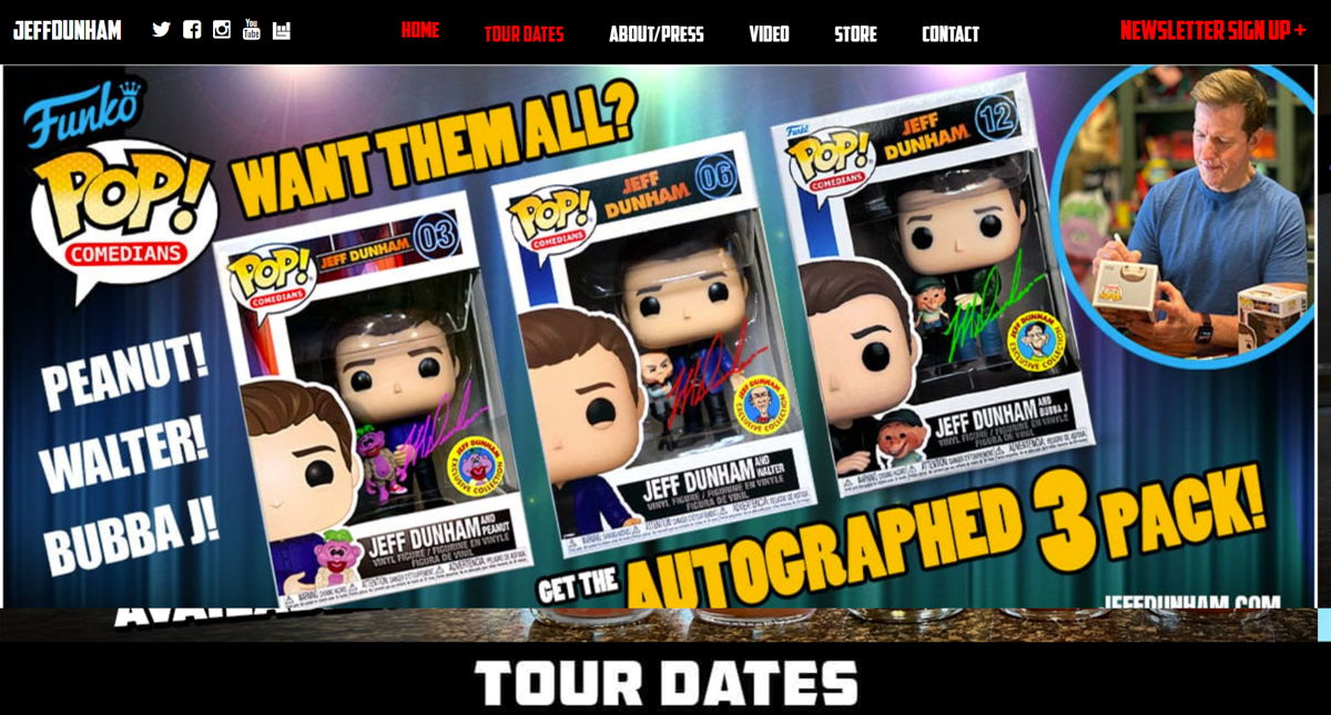 Screenshot of Jeff Dunham, from the stand-up comedian websites collection.