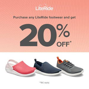 CROCS Indonesia: Promo DISKON 20% Koleksi Crocs LiteRide sampai 09/29/2019
