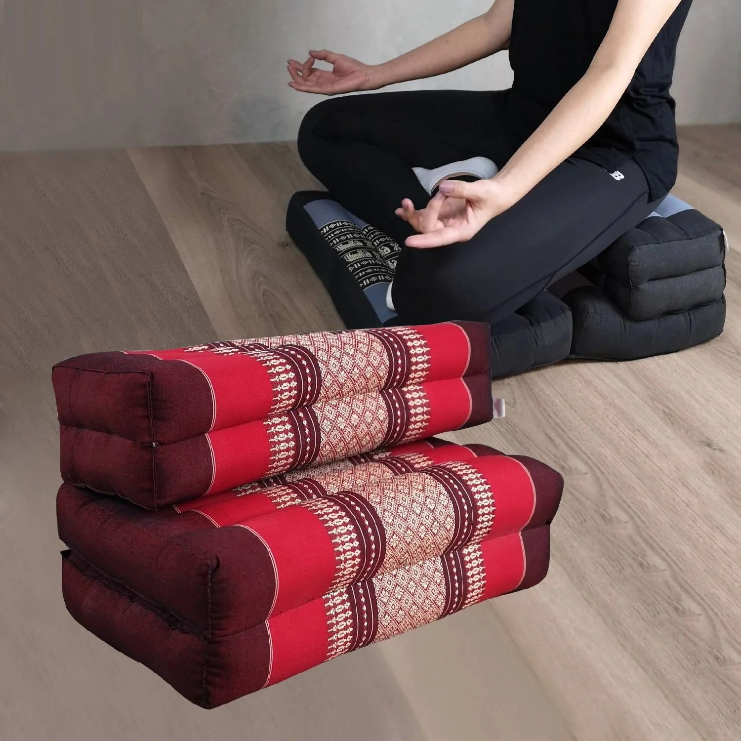 Thai kapok cushion 3-Fold Zafu Meditation Cushion Set-100% Kapok Fibre
