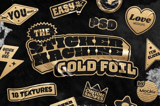 Sticker Mockup Machine - Gold FoilThumbnail