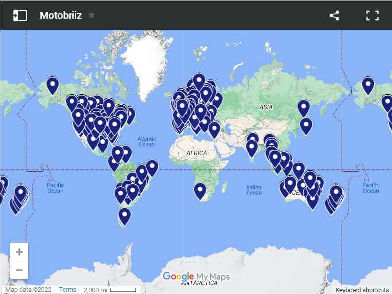 Motobriiz Chain Oiler Locations and Bikes