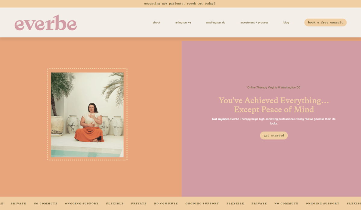 Screenshot of Ever Be Therapy, from the brochure websites collection.