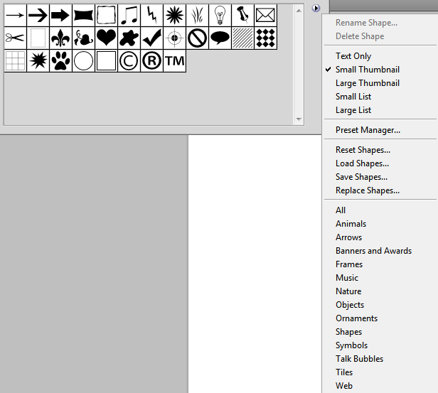 Как установить фигуры (custom shapes) в Фотошоп