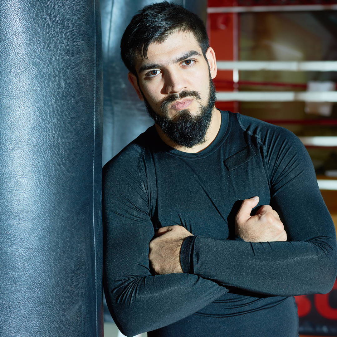 British boxer with beard confidence Man Made Beard Company