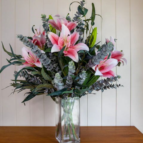 Real Touch Oriental Lily Bouquet -Realistic Artificial Flowers