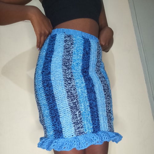 Blue Lagoon Crochet Skirt