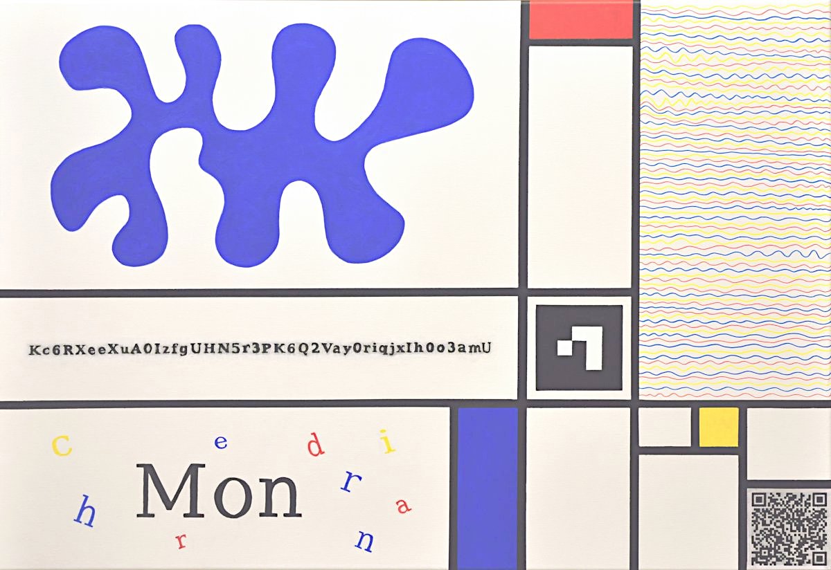 Noise (Mon cher Mondrian) interactive acrylic painting made with Ar.js by Walter Perdan.